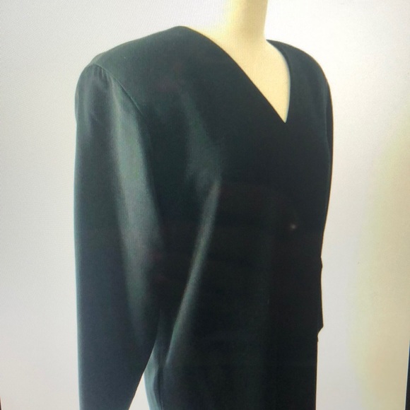 VTG WOMEN'S MARY ANN RESTIVO DRESS BLACK SZ 8 WOOL - Picture 3 of 10